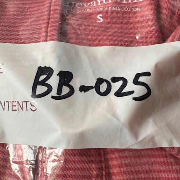 Vineyard Vines Brick Red Subtle Stripe Small Short Sleeve Pocket Polo - Picture 4 of 4